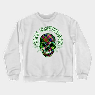 Scottish Clan MacPherson Tartan Celtic Skull Crewneck Sweatshirt